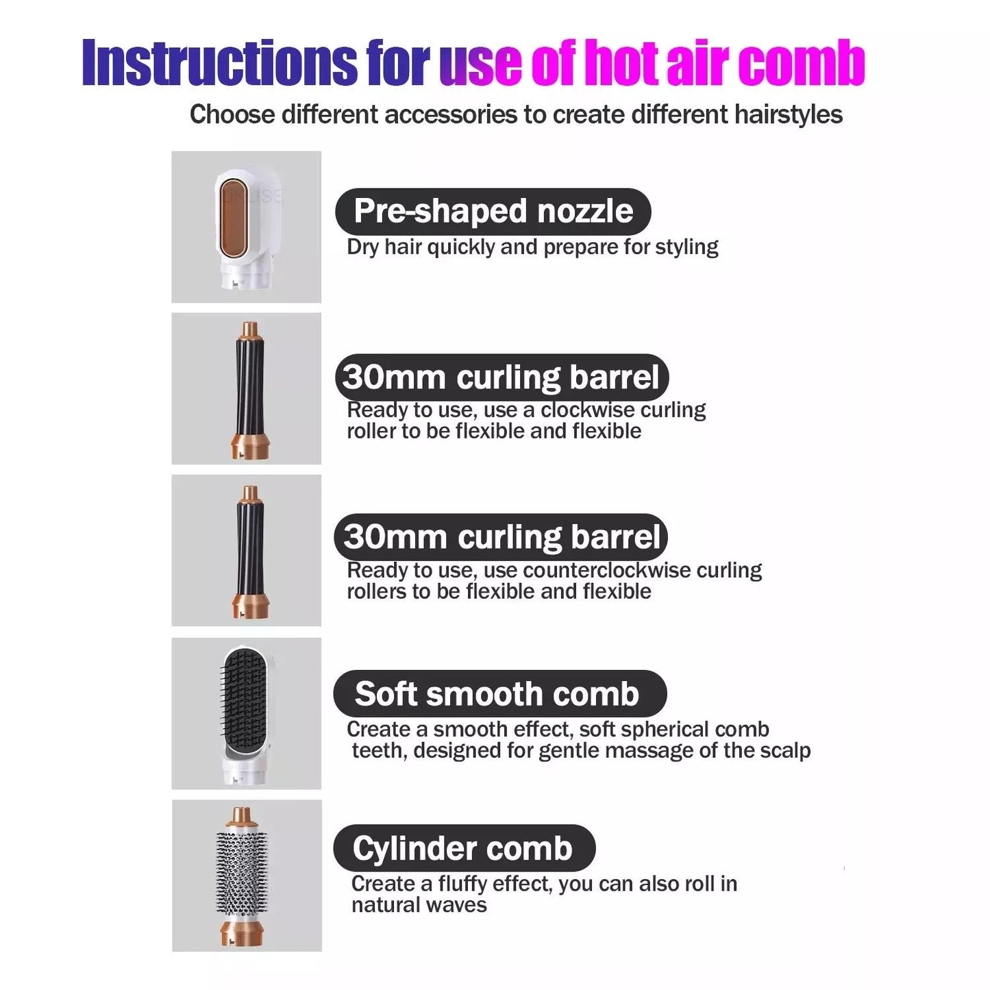 GLOW|AIR™️ 5 in 1 hairdryer